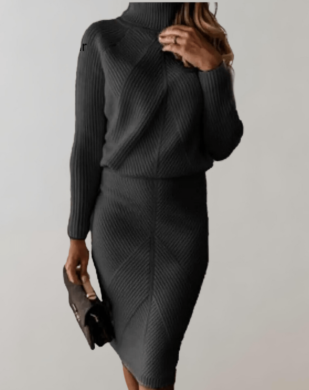 Ensemble Pull à Col Montant et Jupe Femme