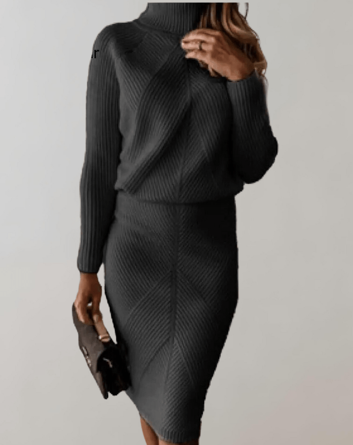 Ensemble Pull à Col Montant et Jupe Femme