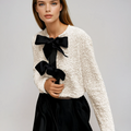 Women's Short Bouclé Jacket with Knots