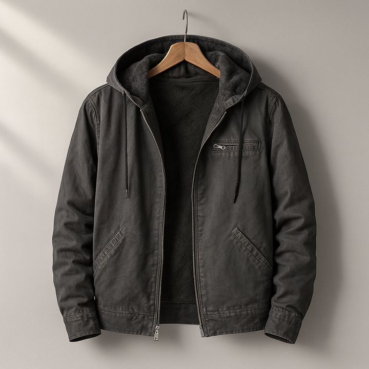 Blouson à Capuche et Fermeture Zippée Homme