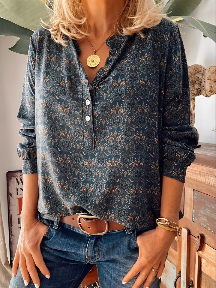 Blouse Imprimée Boutonnée Femme