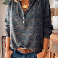 Women's Button-Up Printed Blouse