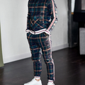 Men's two-piece plaid tracksuit