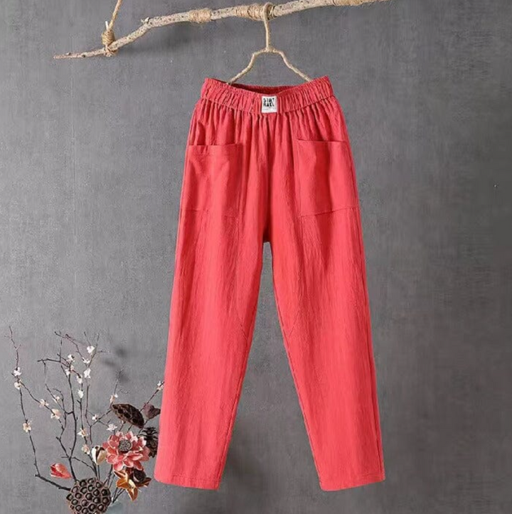 Pantalon Décontracté À Poches Femme