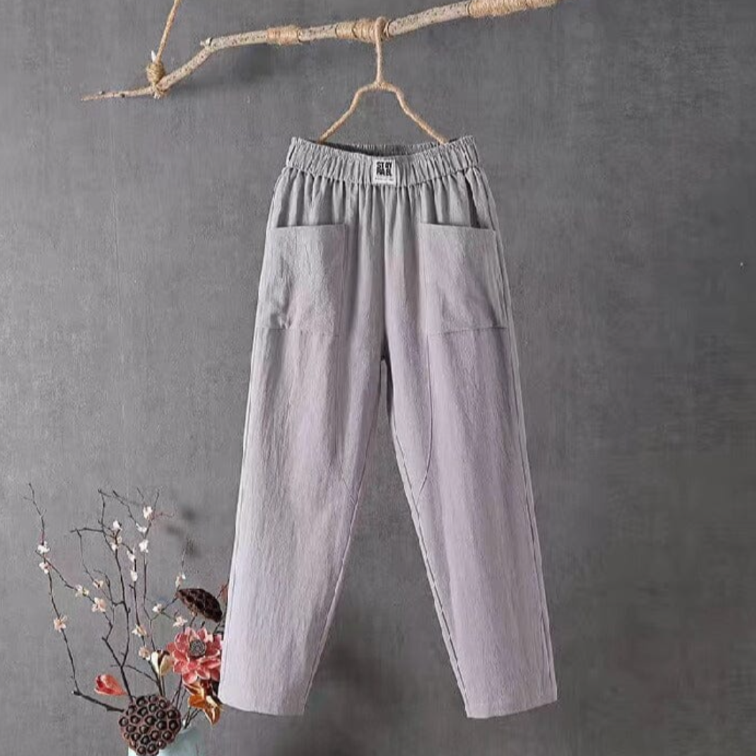 Pantalon Décontracté À Poches Femme
