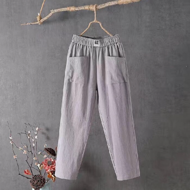 Pantalon Décontracté À Poches Femme