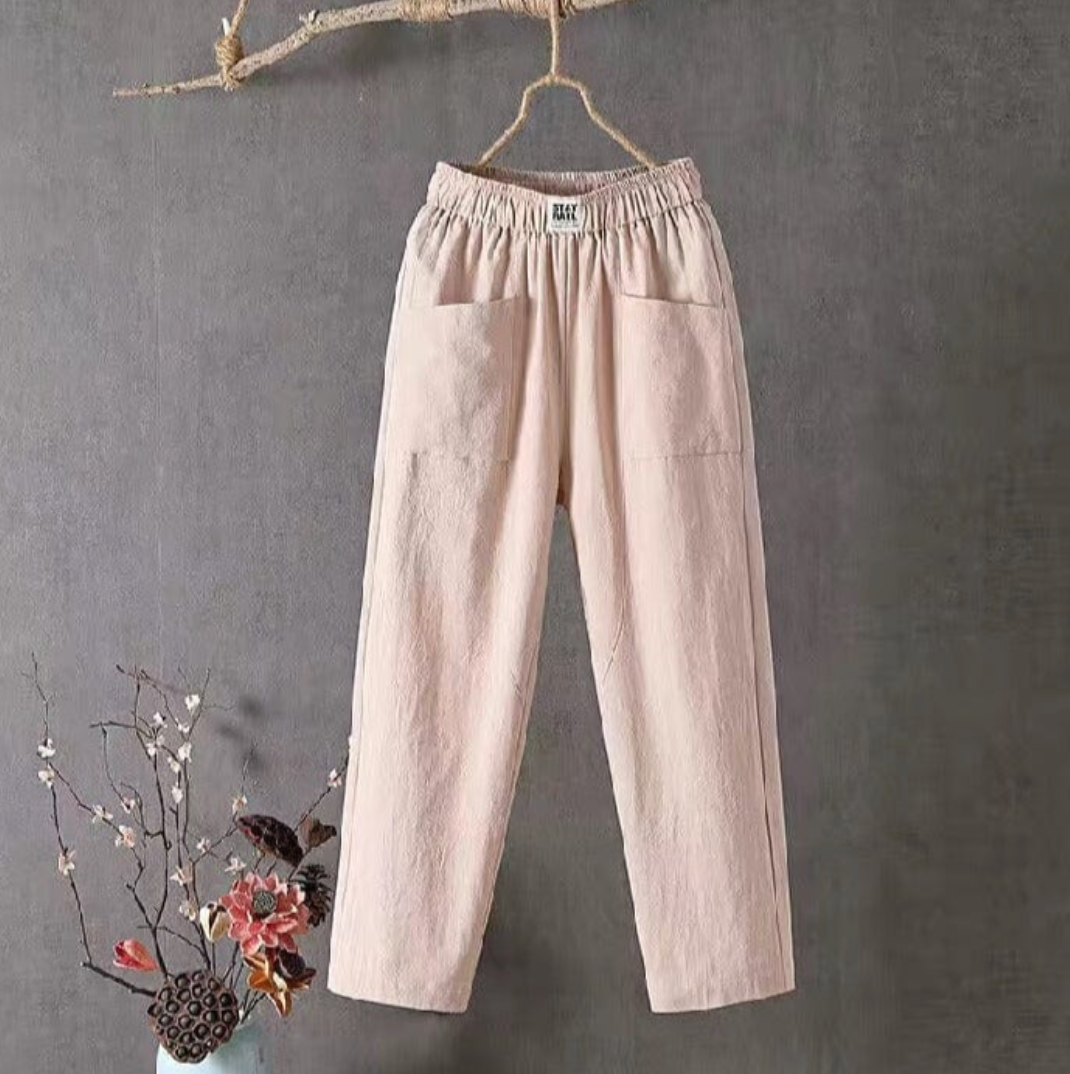 Pantalon Décontracté À Poches Femme
