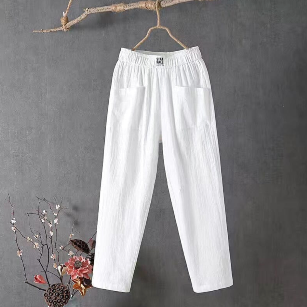 Pantalon Décontracté À Poches Femme