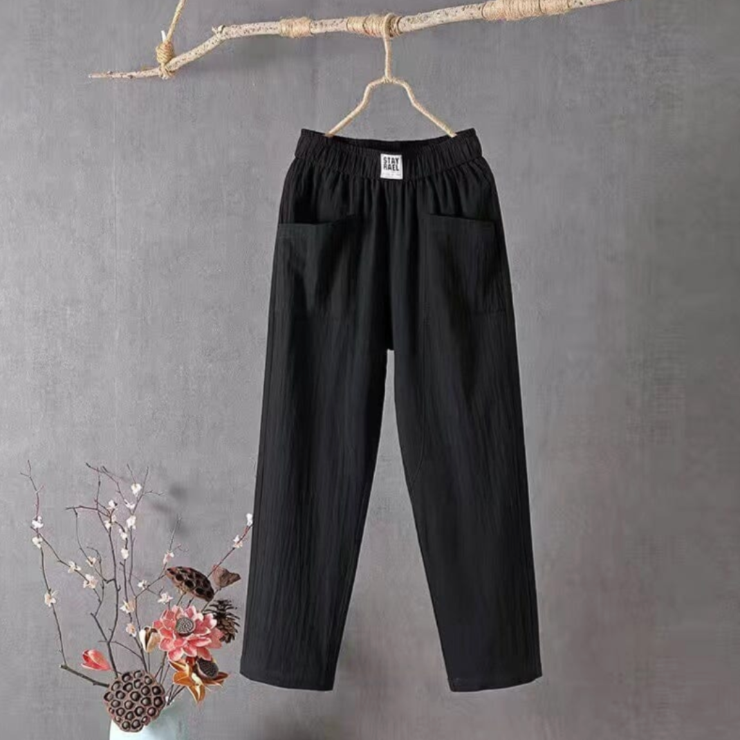 Pantalon Décontracté À Poches Femme