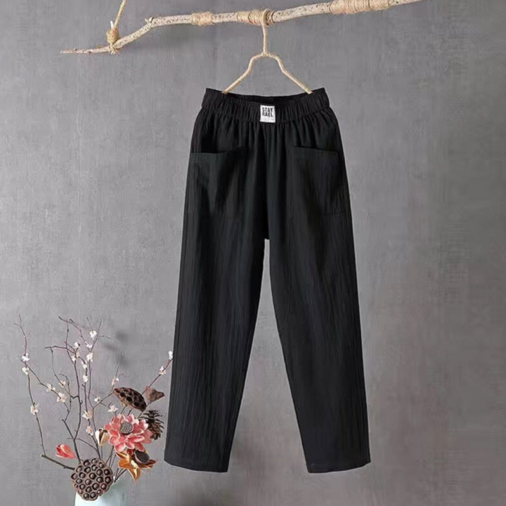 Pantalon Décontracté À Poches Femme