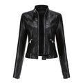 Women's Short Zip-Up Biker Jacket