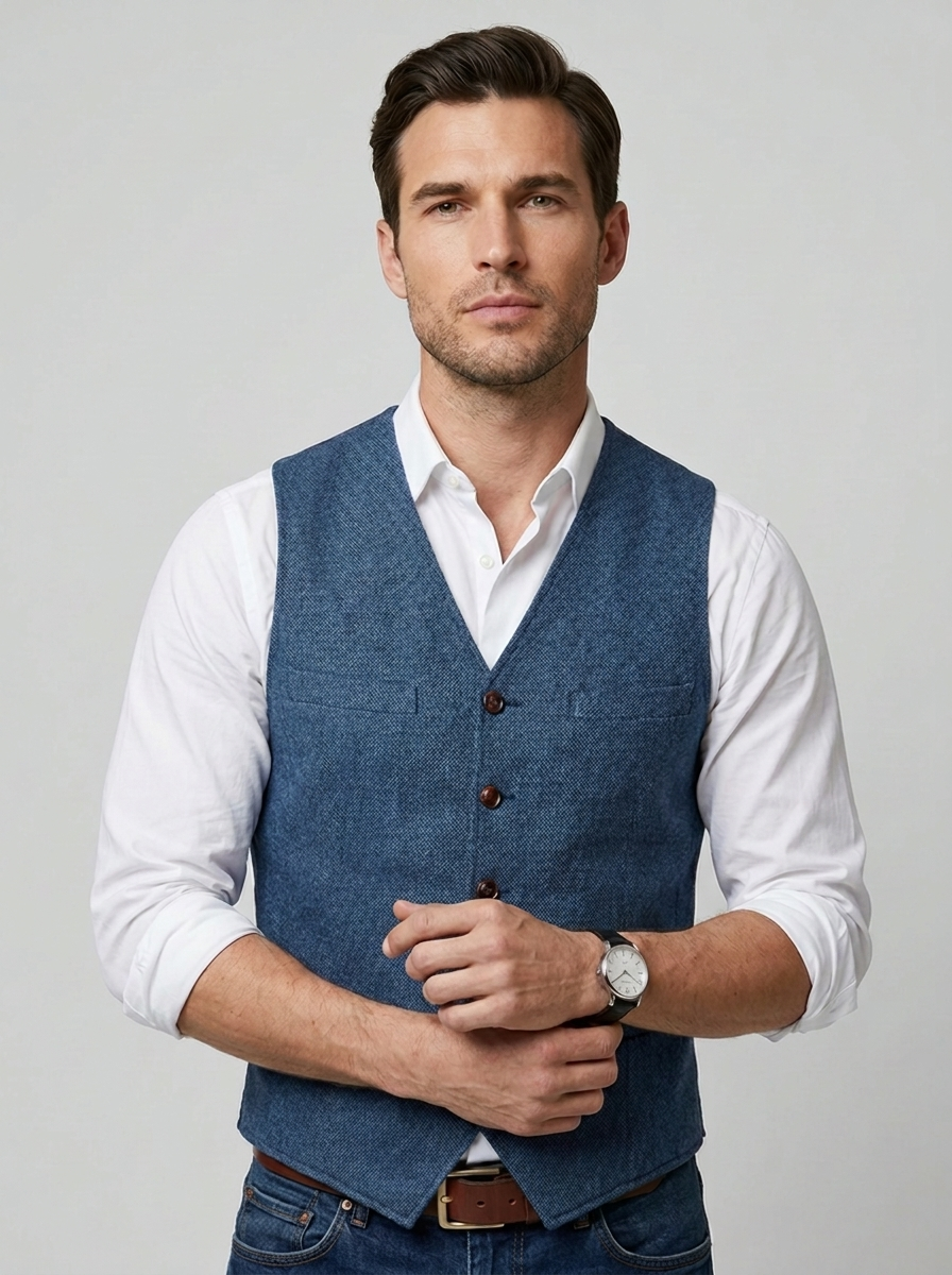 Gilet De Costume Sans Manches Pour Homme