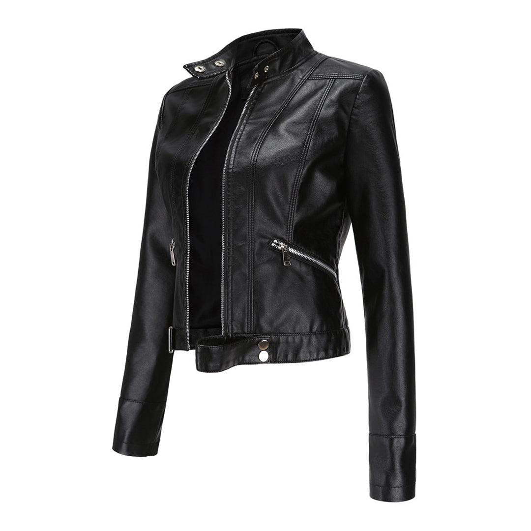 Veste Courte Zippée à Col Montant Femme