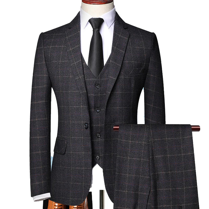 Costume Trois Pièces À Carreaux Homme