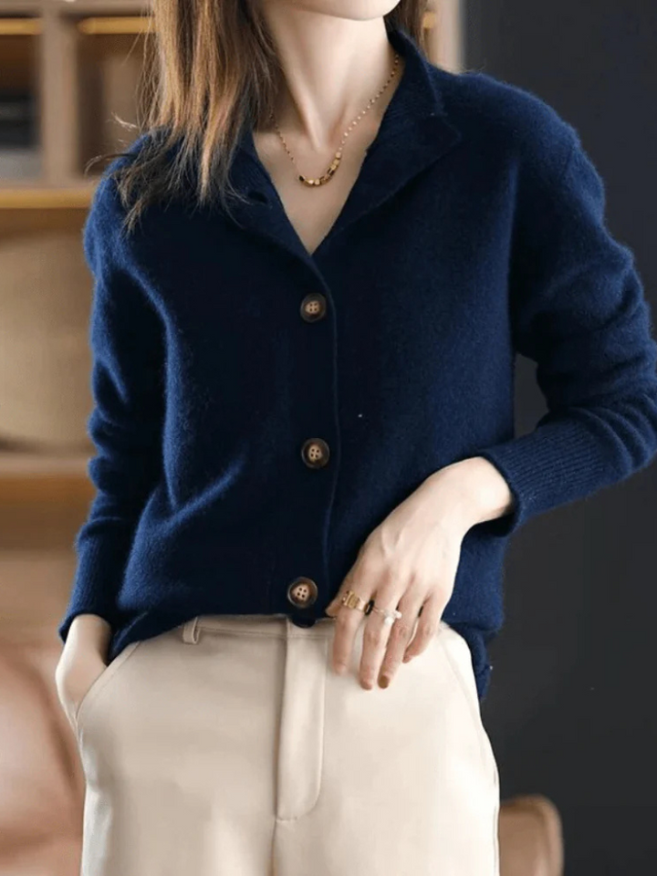 Gilet Boutonné À Col Montant Femme