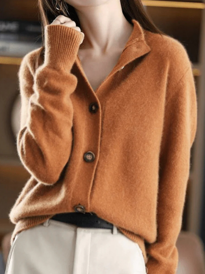 Gilet Boutonné À Col Montant Femme