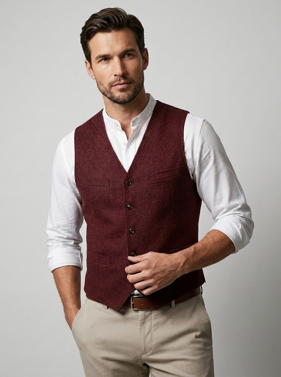 Gilet De Costume Sans Manches Pour Homme