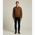 Men's Zip-Up Bomber Jacket with Stand Collar