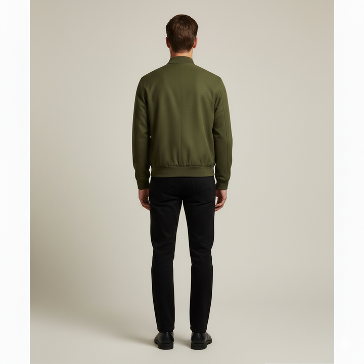 Blouson Bomber Zippé à Col Montant Homme