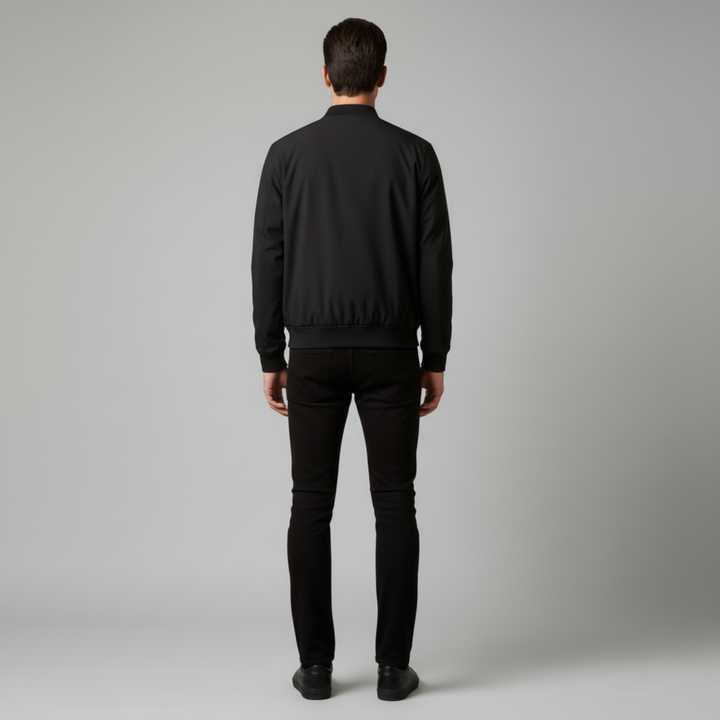 Blouson Bomber Zippé à Col Montant Homme