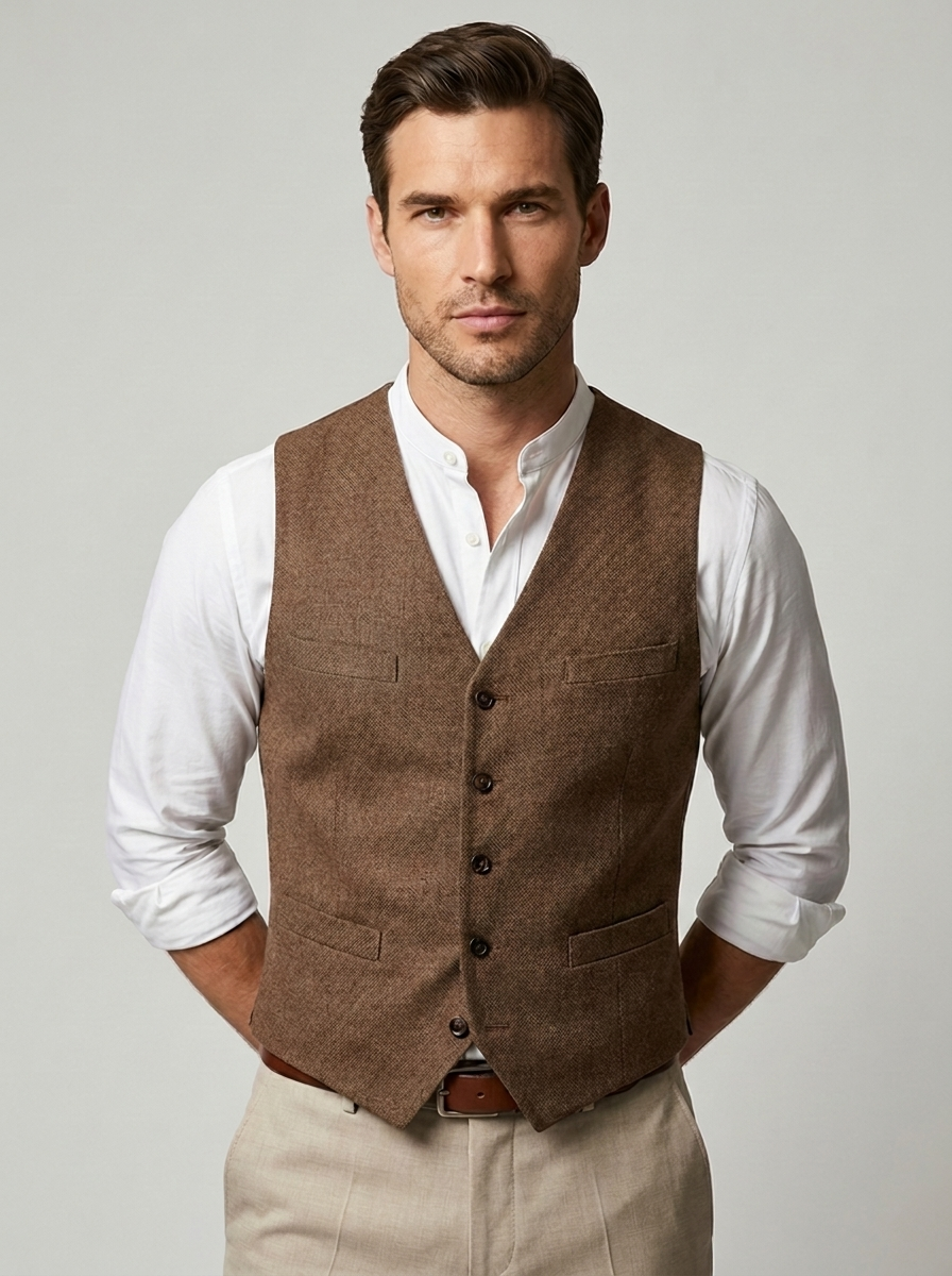 Gilet De Costume Sans Manches Pour Homme