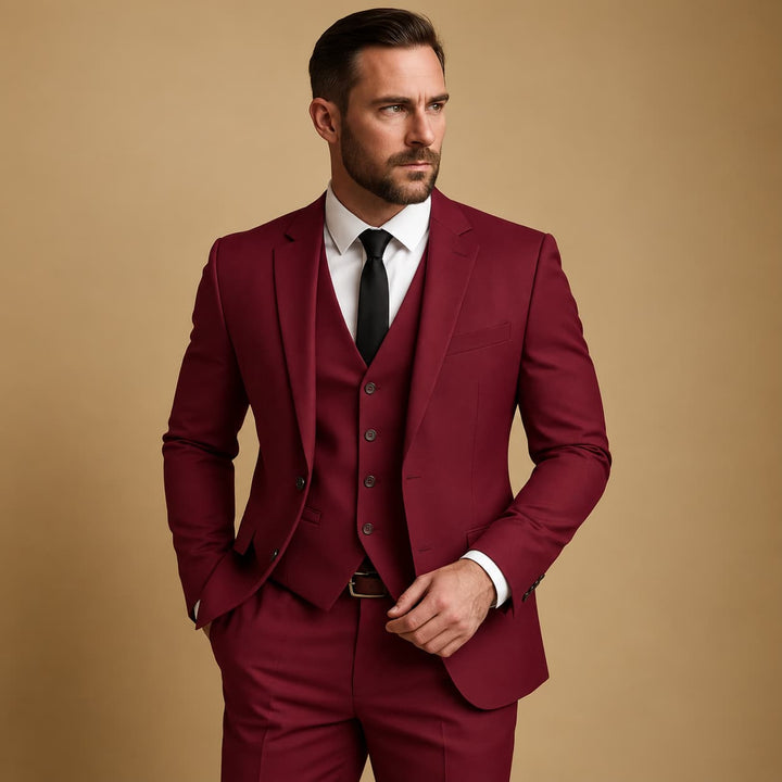 Costume Avec Gilet Et Revers Crantés Homme