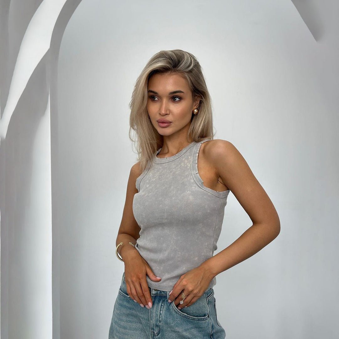 Débardeur Ajusté Côtelé Femme