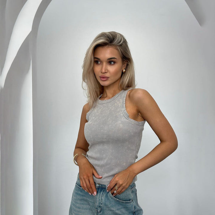 Débardeur Ajusté Côtelé Femme