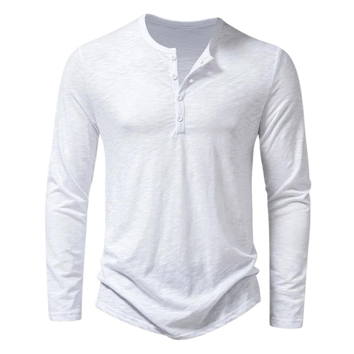 T-Shirt Henley à Manches Longues Homme