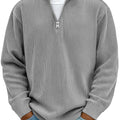 Pull Côtelé à Col Montant Zippé Homme
