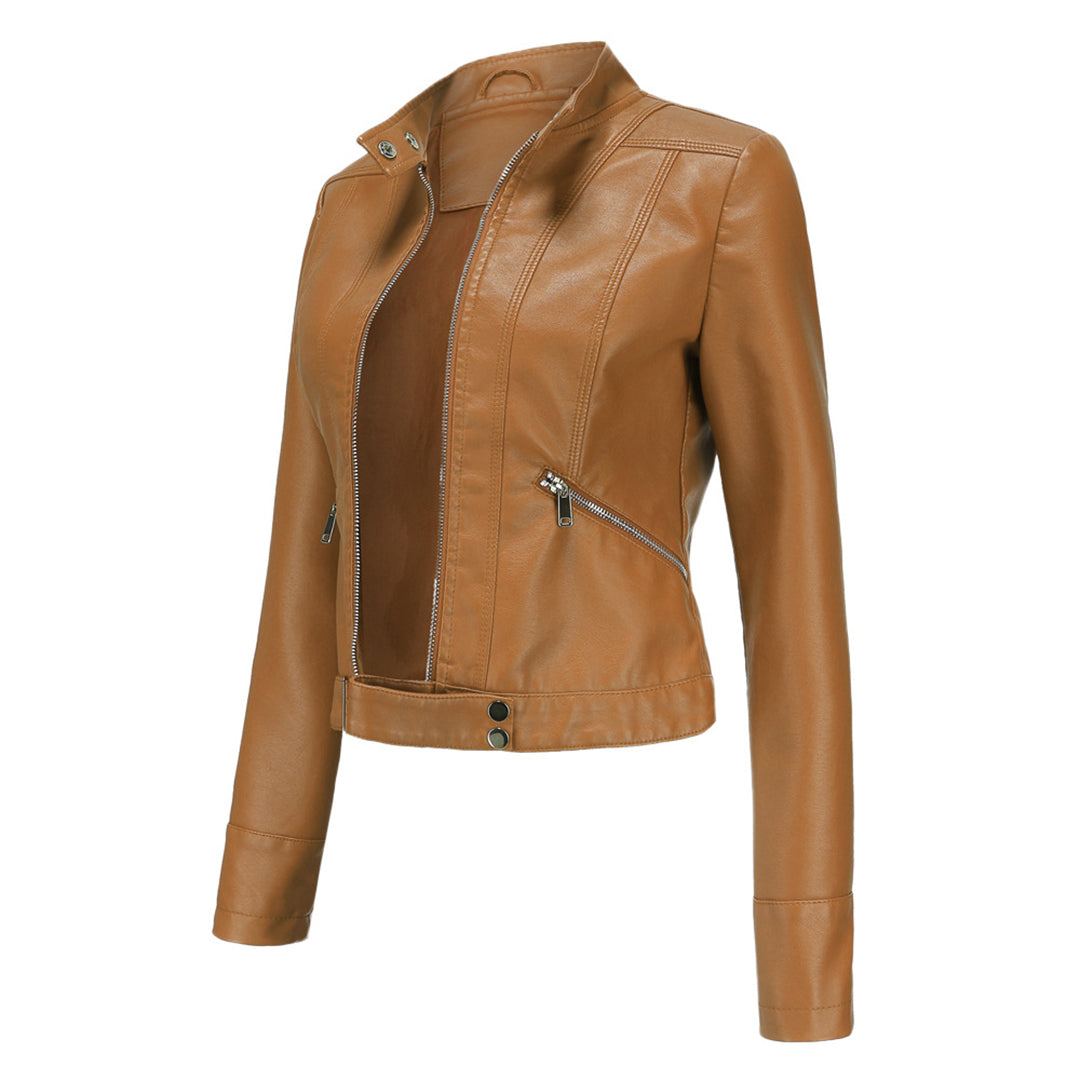 Veste Courte Zippée à Col Montant Femme
