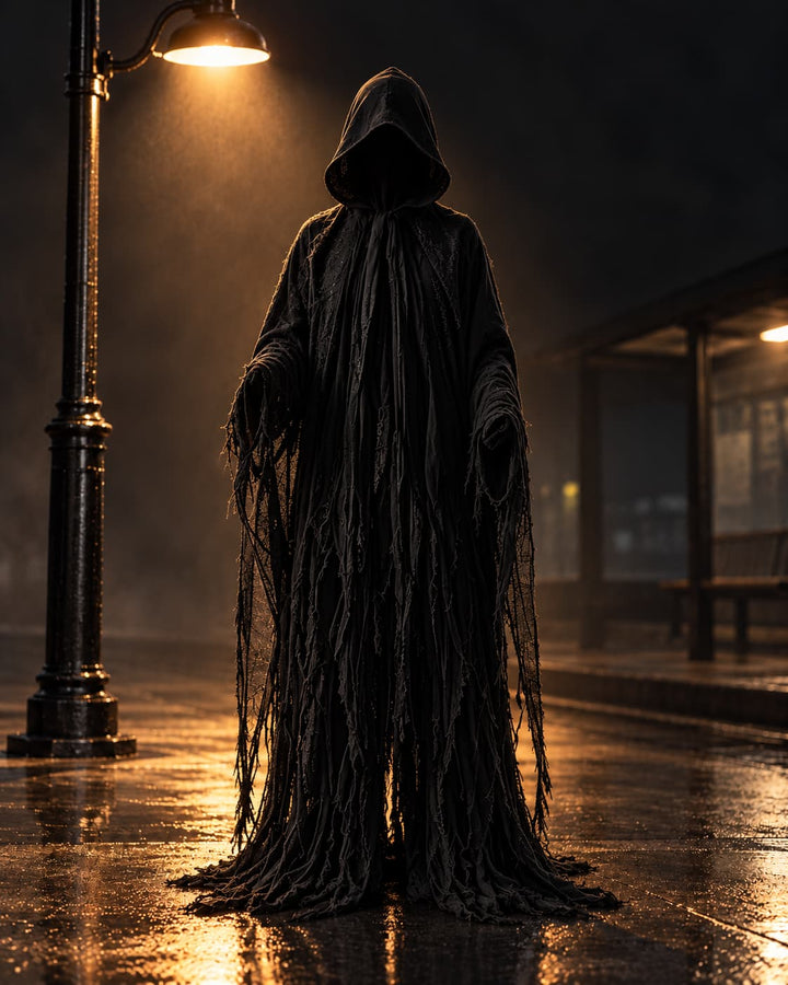 Cape Halloween à Capuche Effet Déchiré Homme
