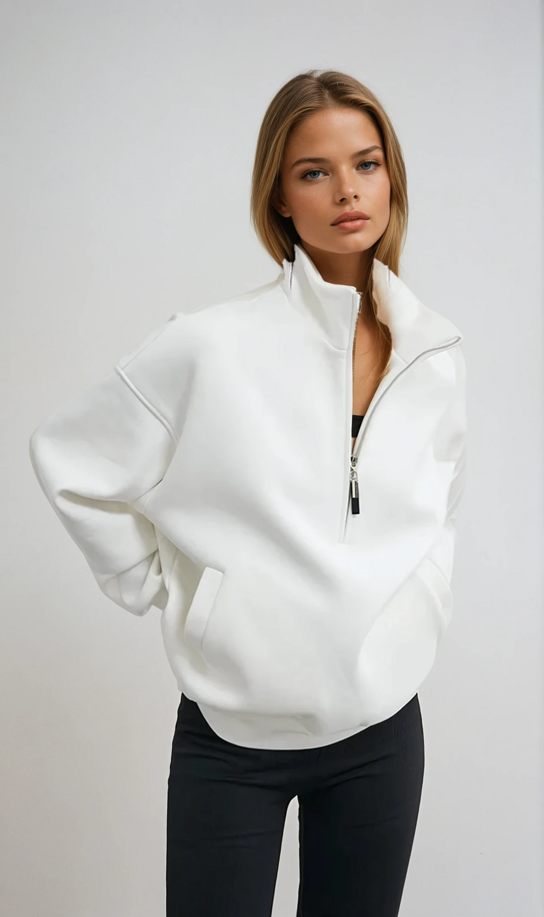 Sweat Oversize à Col Montant Femme