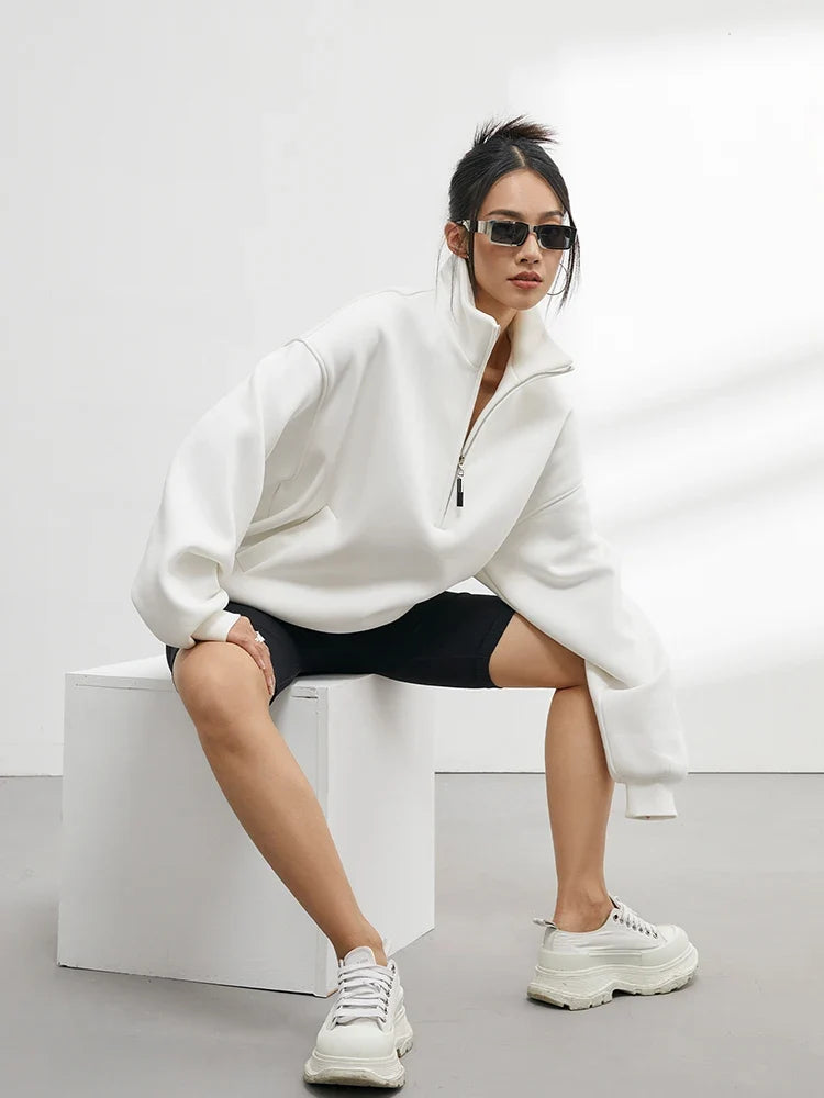 Sweat Oversize à Col Montant Femme