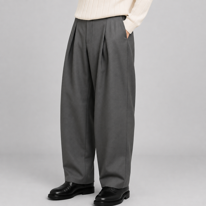 Pantalon Large à Plis Homme