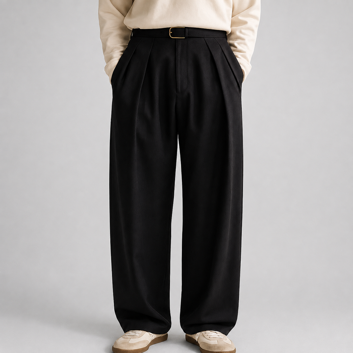 Pantalon Large à Plis Homme