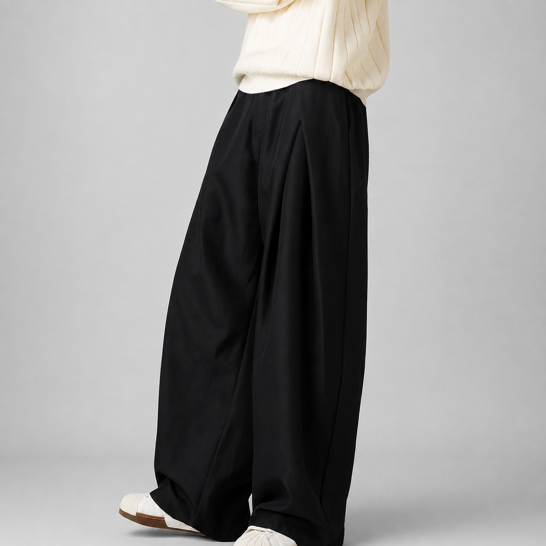 Pantalon Large à Plis Homme