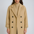 Women's Long Lapel Double-Breasted Coat