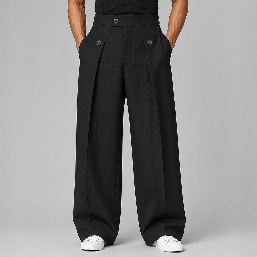 Pantalon Large à Plis Structurés Homme