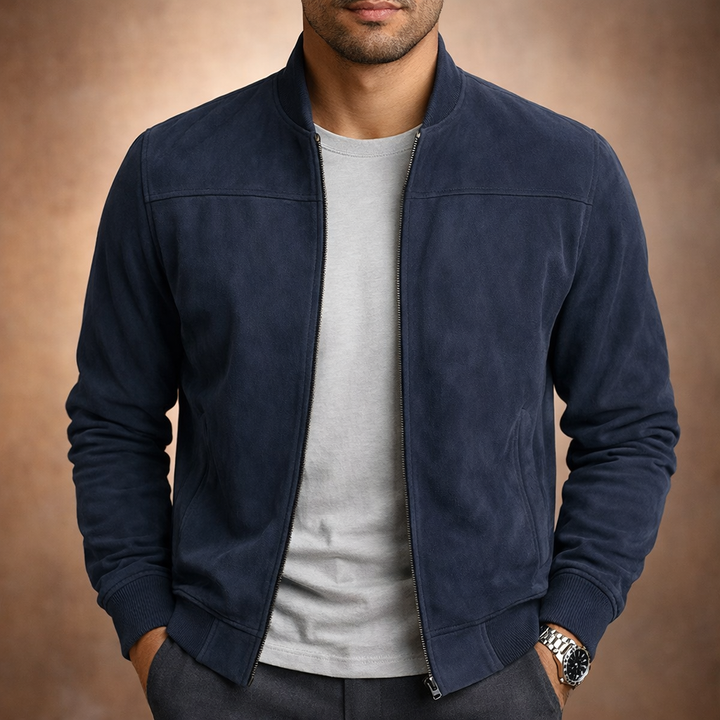 Blouson En Daim Zippé Homme