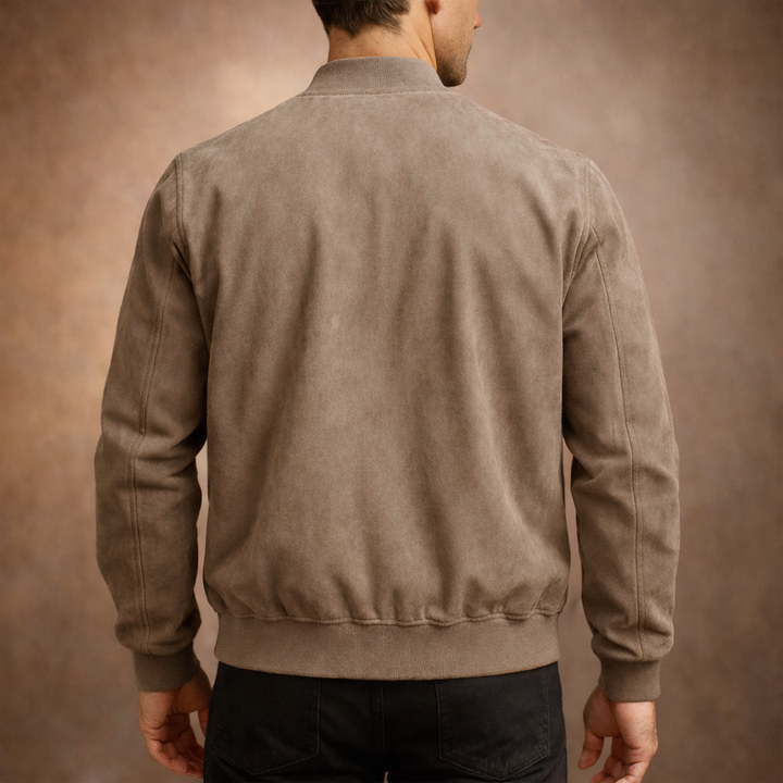 Blouson En Daim Zippé Homme