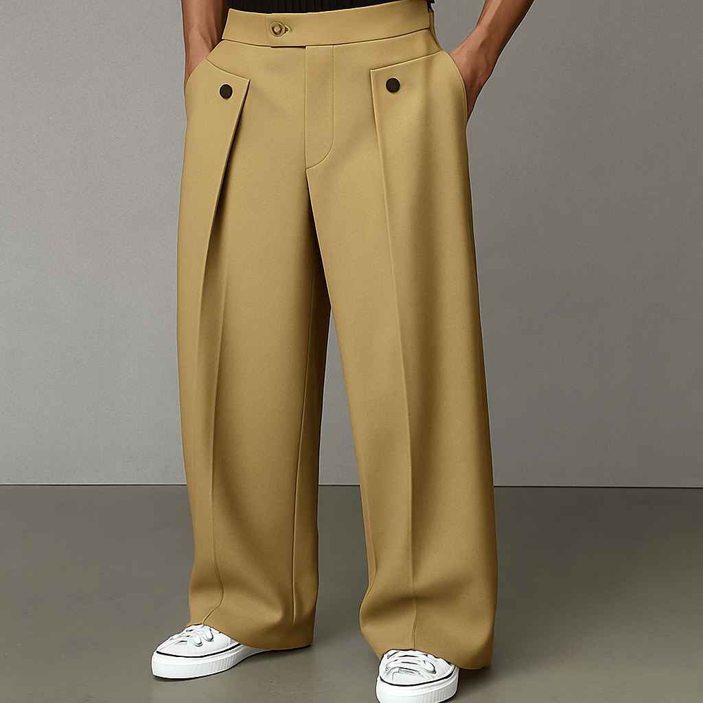 Pantalon Large Taille Haute Femme