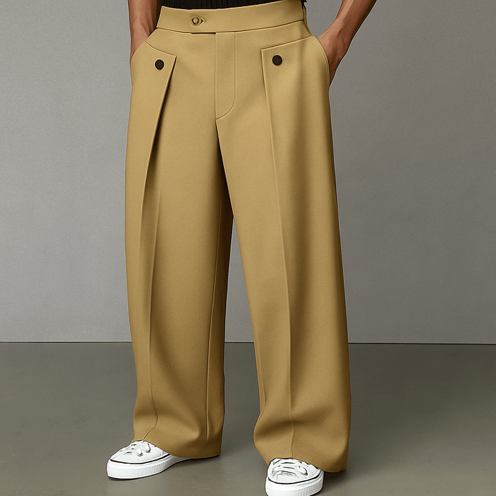 Pantalon Large Taille Haute Femme