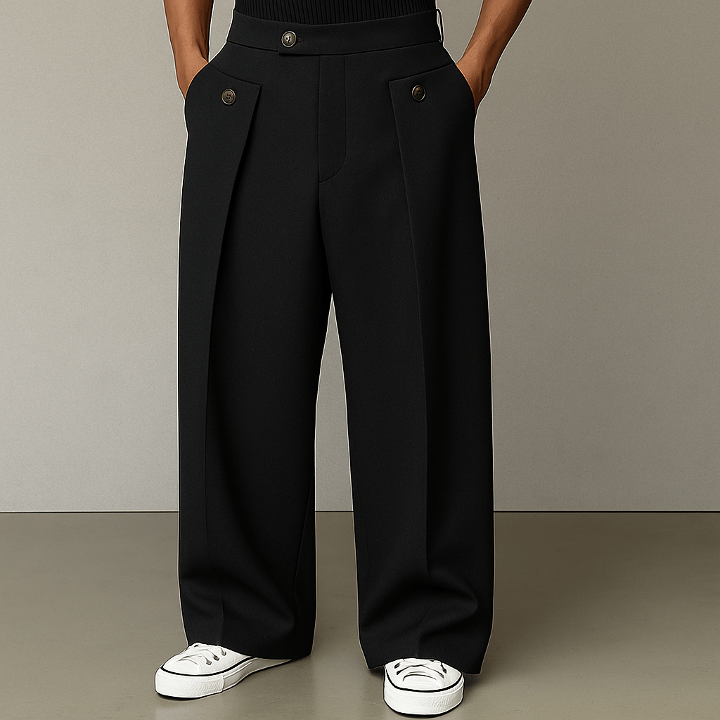 Pantalon Large Taille Haute Femme