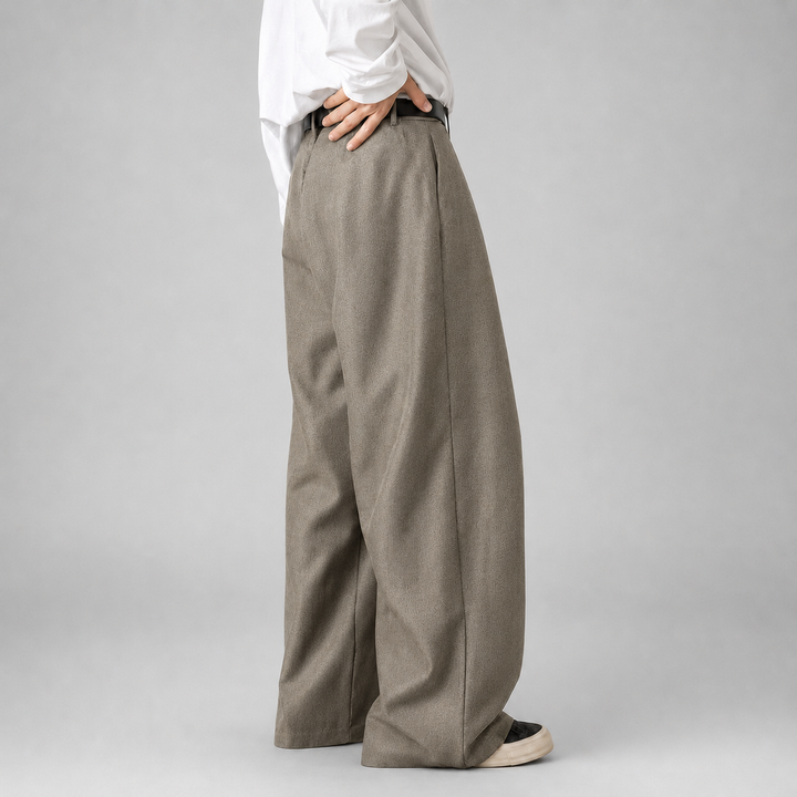 Pantalon Large à Plis Homme
