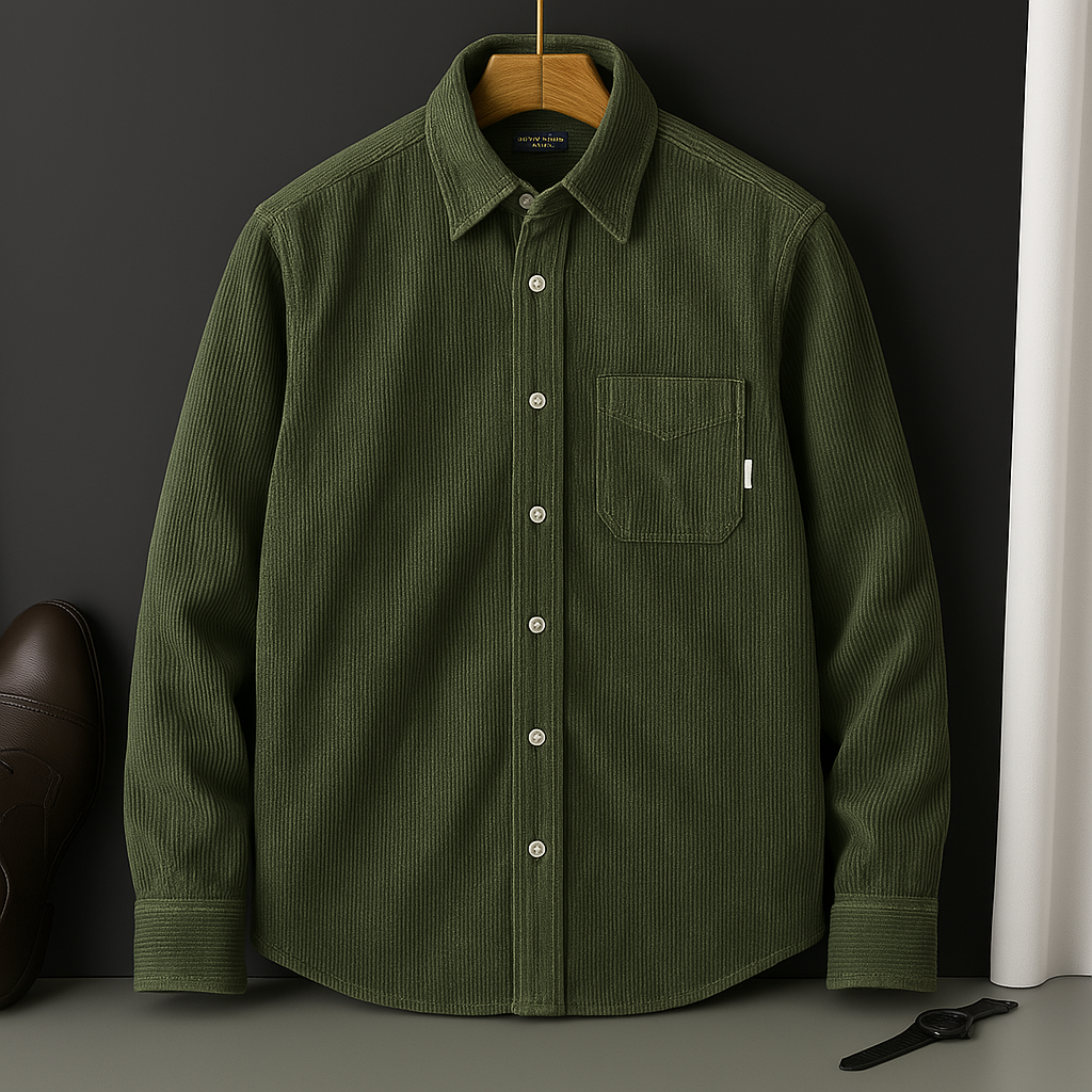 Chemise en velours côtelé Leonardo