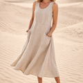 Women's loose midi dress with pockets