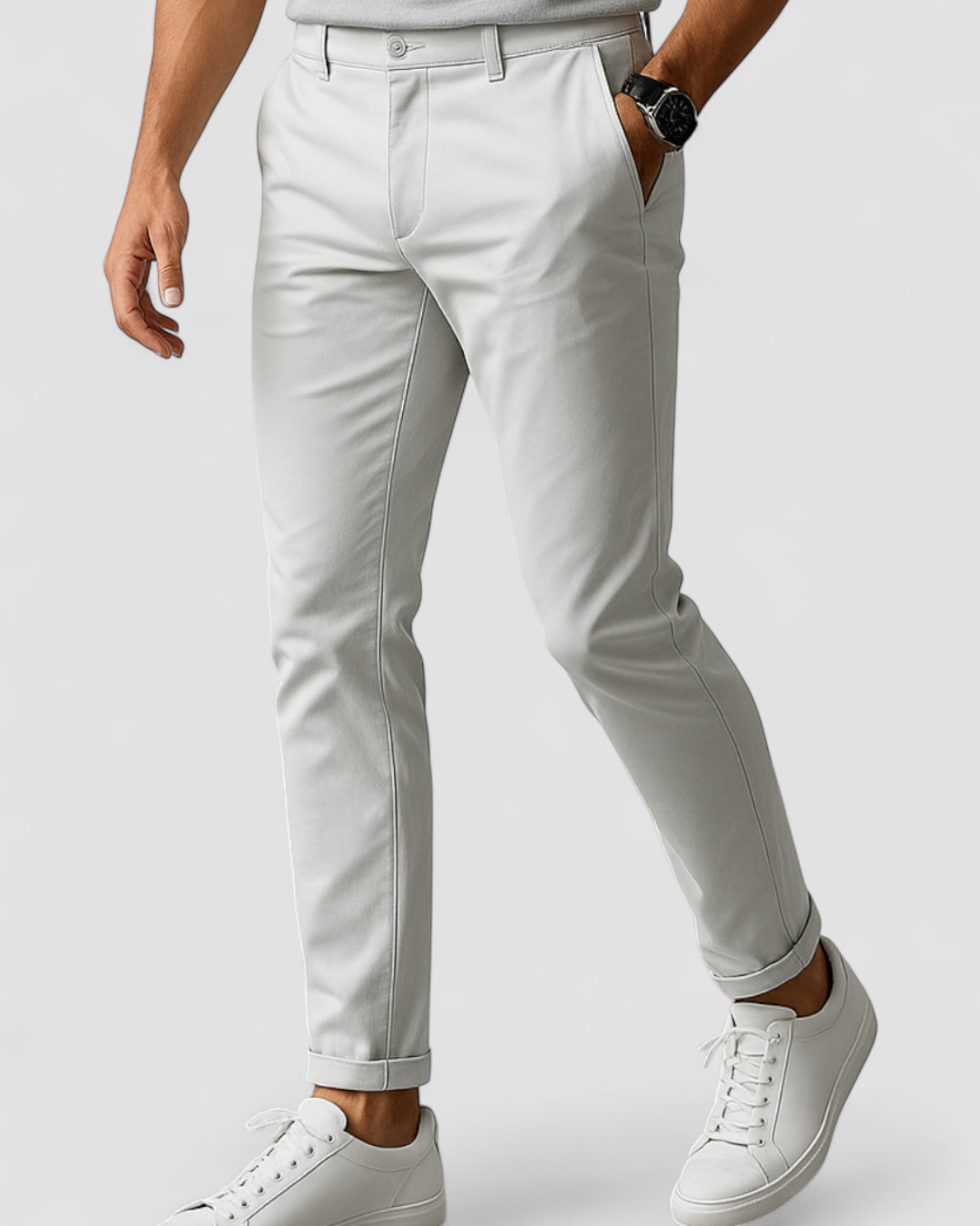 Pantalon Chino à Coupe Ajustée Homme