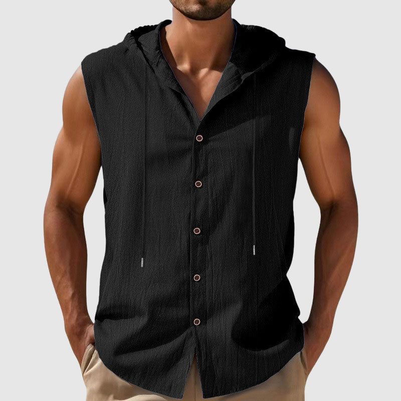 Chemise Sans Manches à Capuche Homme