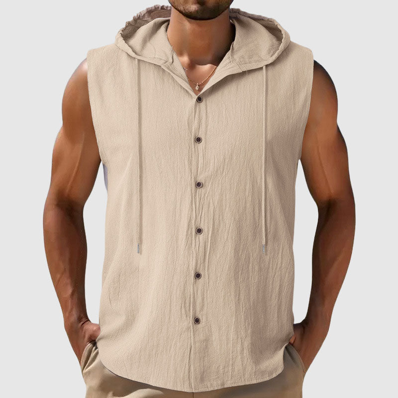 Chemise Sans Manches à Capuche Homme